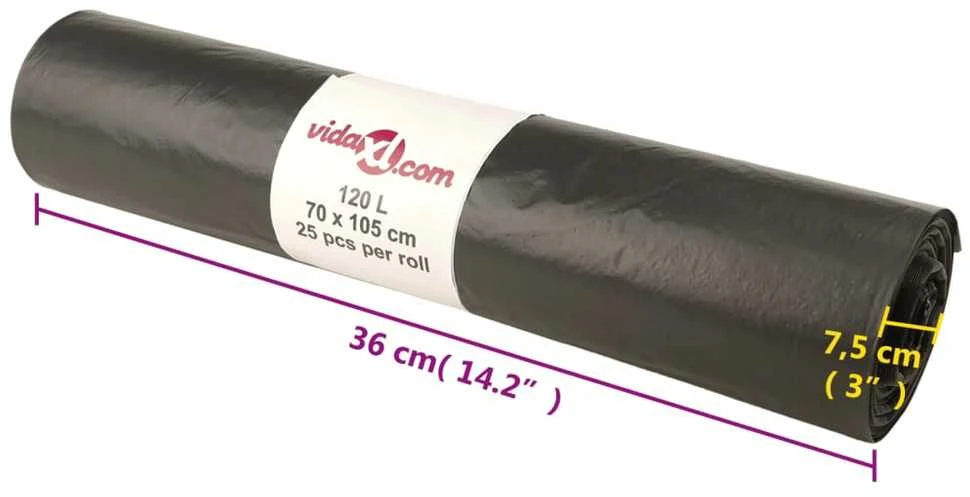 Šiukšlių maišai, 250vnt., juodos spalvos, 120l