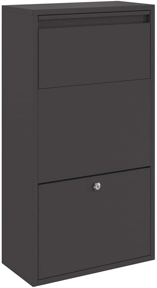 Siuntų dėžutė su saugykla Juoda 44 x 22 x 82 cm Plienas