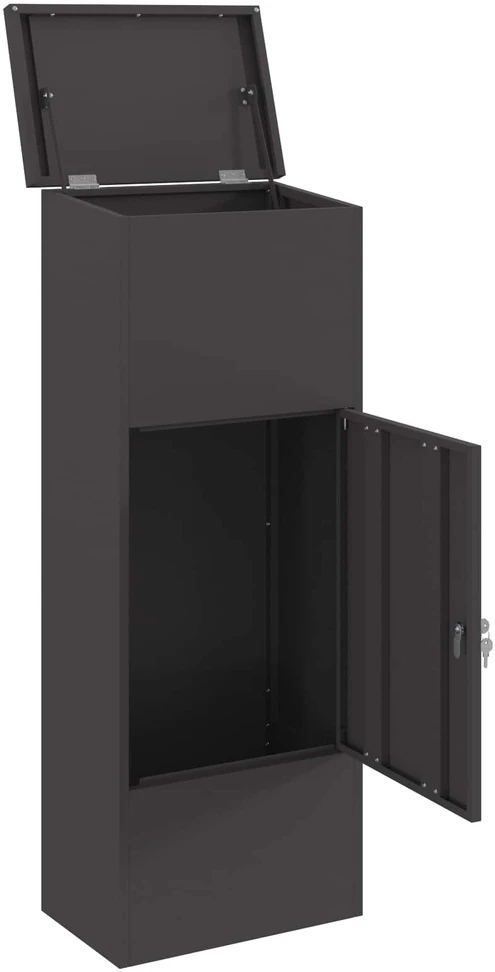Siuntų dėžutė su saugykla Juoda 44,5 x 29 x 110,5 cm Plienas