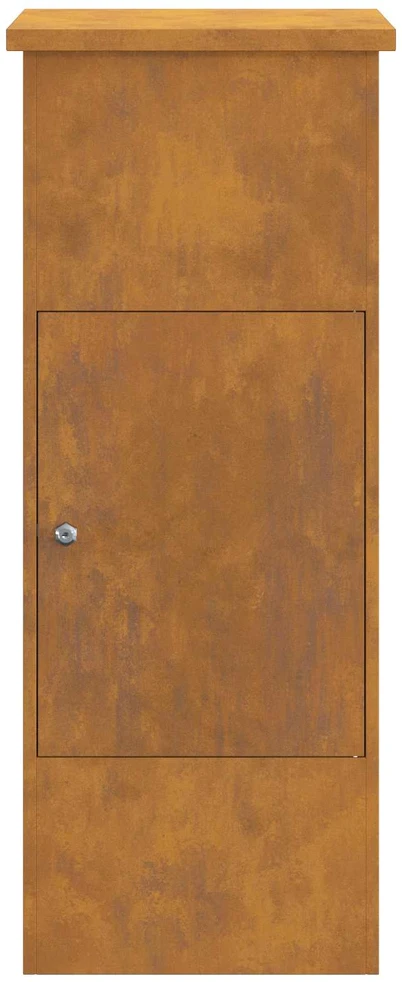 Siuntų dėžutė su saugykla Rūdijanti 44,5 x 29 x 110,5 cm