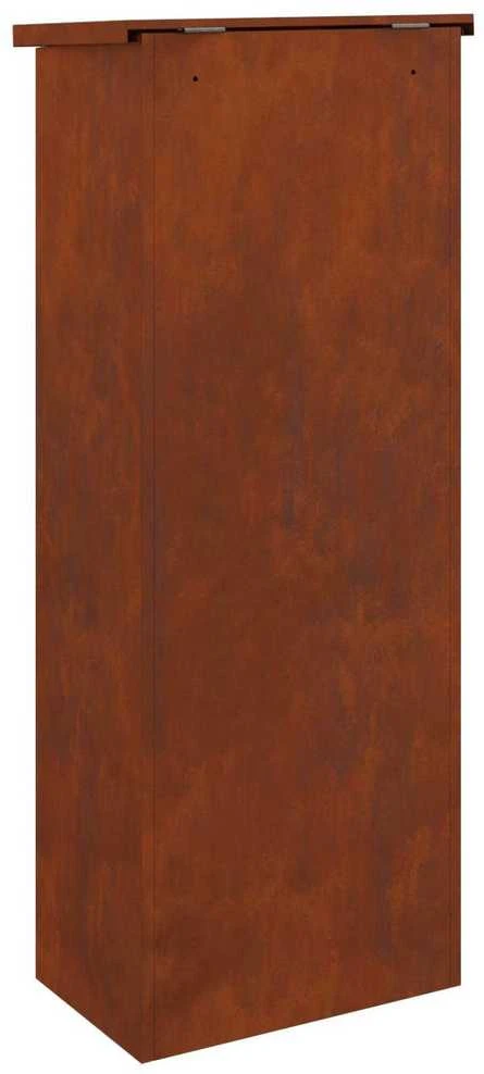Siuntų dėžutė su saugykla Rūdijanti 44,5 x 29 x 110,5 cm