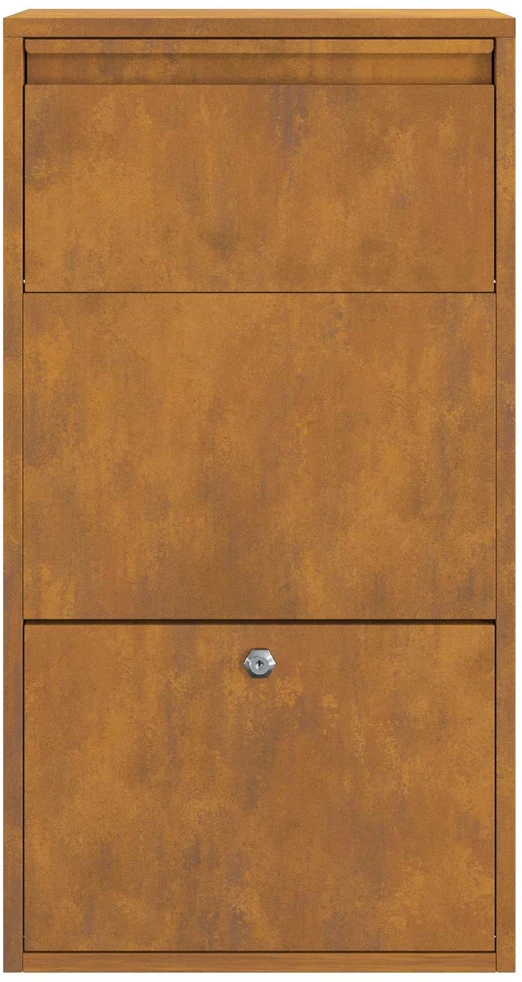 Siuntų dėžutė su saugykla su durimis Rūdijanti 44 x 22 x 82 cm