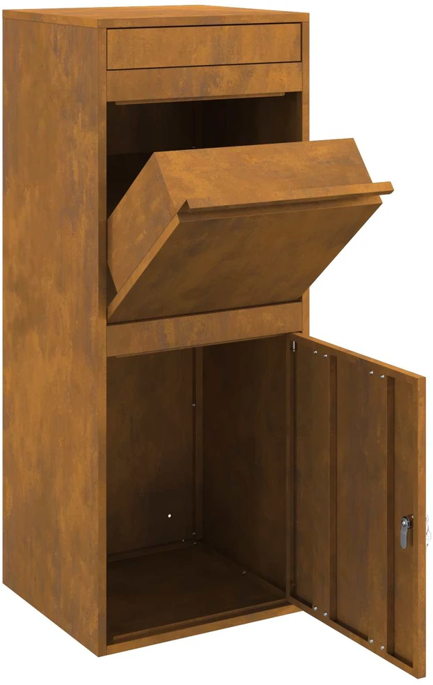 Siuntų dėžutė su saugykla su durimis Rūdijanti 41 x 38 x 103 cm