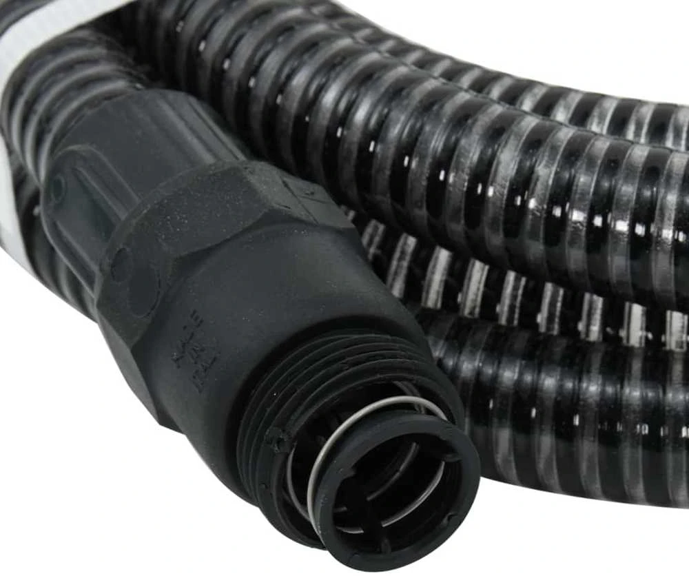 Siurbimo žarna su PVC jungtimis, juodos spalvos, 1", 10m, PVC
