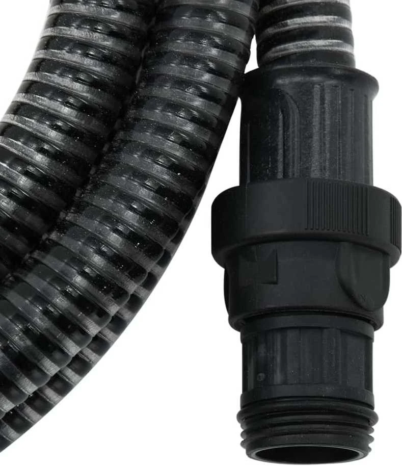 Siurbimo žarna su PVC jungtimis, juodos spalvos, 1", 10m, PVC