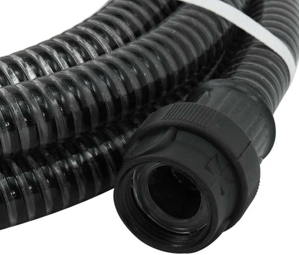 Siurbimo žarna su PVC jungtimis, juodos spalvos, 1", 10m, PVC