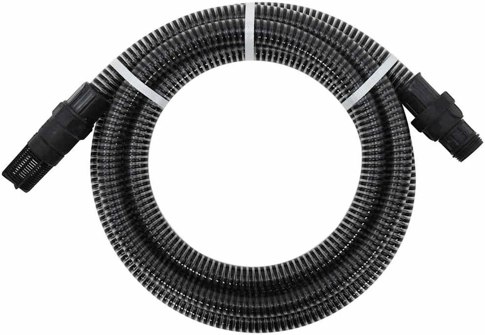 Siurbimo žarna su PVC jungtimis, juodos spalvos, 1", 10m, PVC
