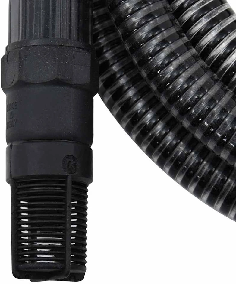 Siurbimo žarna su PVC jungtimis, juodos spalvos, 1", 7m, PVC