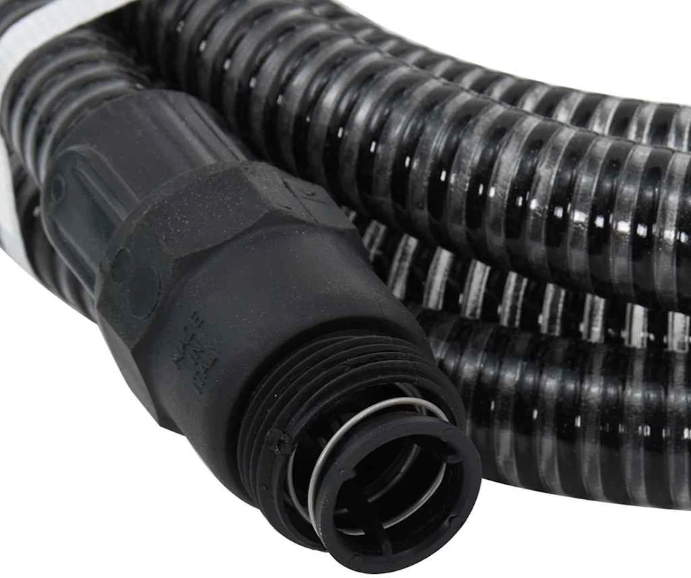 Siurbimo žarna su PVC jungtimis, juodos spalvos, 1", 7m, PVC