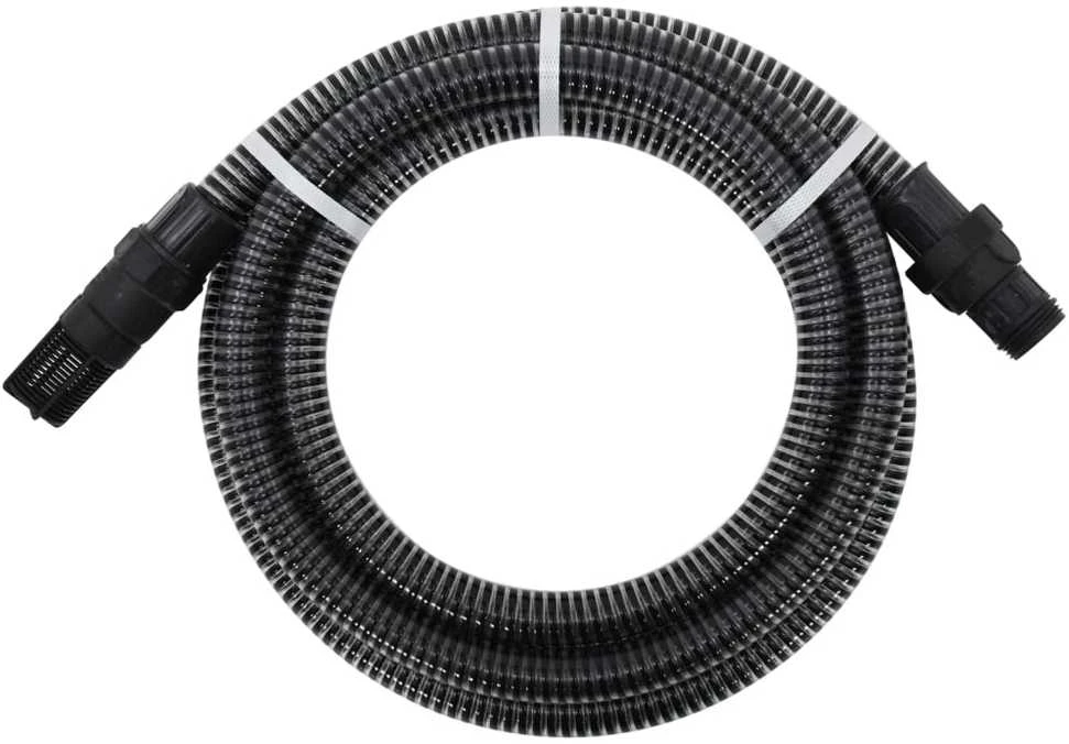 Siurbimo žarna su PVC jungtimis, juodos spalvos, 1", 10m, PVC