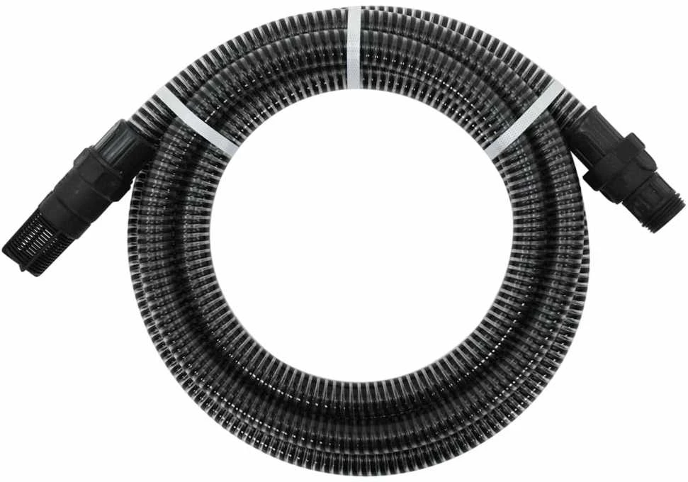Siurbimo žarna su PVC jungtimis, juodos spalvos, 1", 10m, PVC