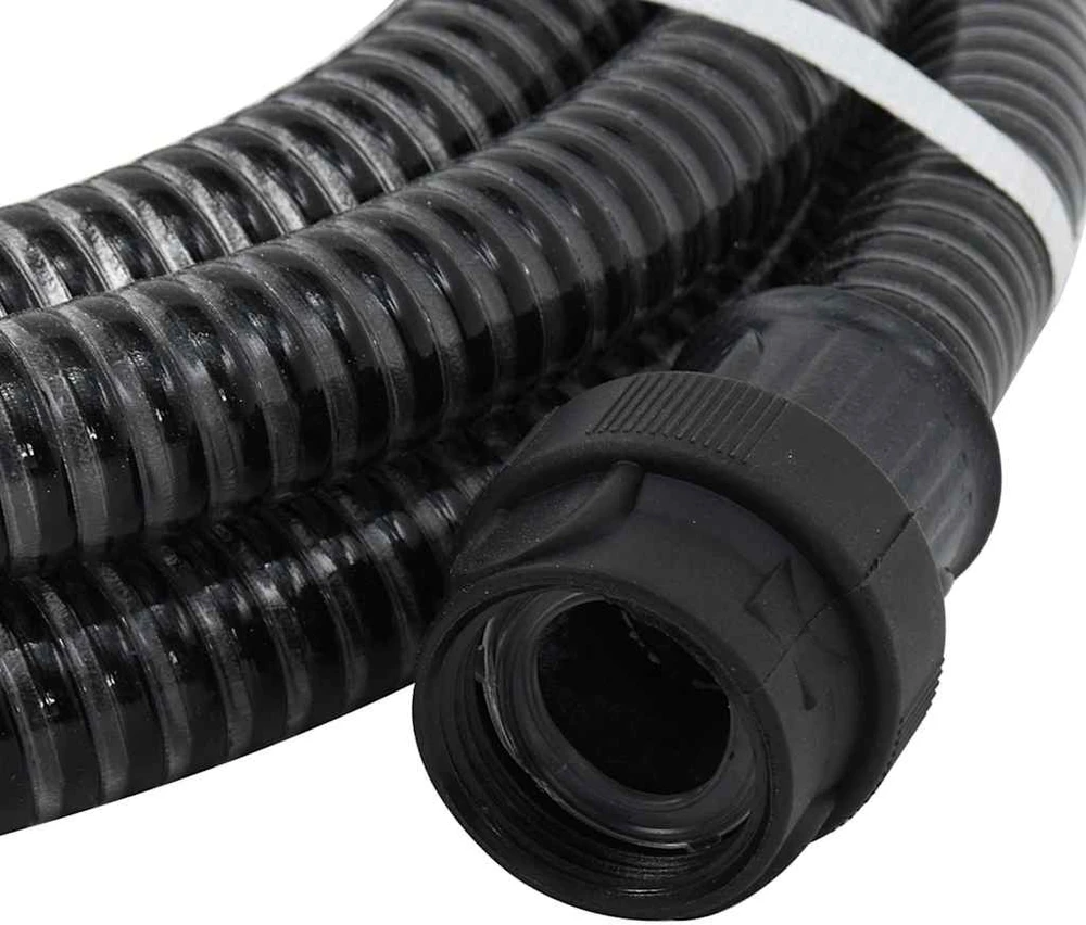 Siurbimo žarna su PVC jungtimis, juodos spalvos, 1", 10m, PVC