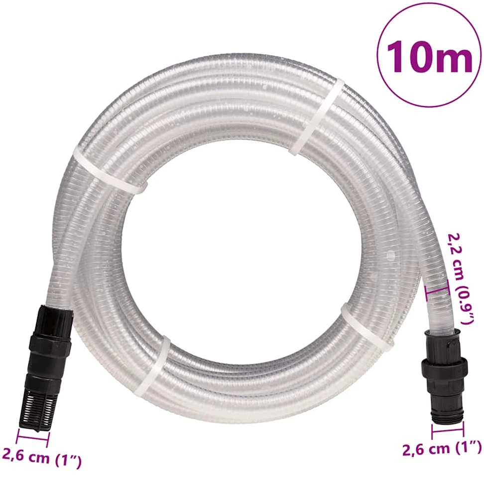 siurbimo žarna su PVC jungtimis Skaidri 1" 10 m PVC