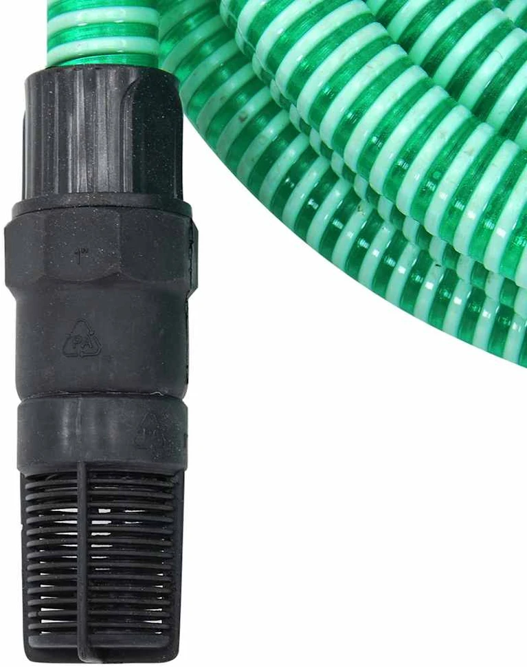 Siurbimo žarna su PVC jungtimis, žalios spalvos, 1", 10m, PVC