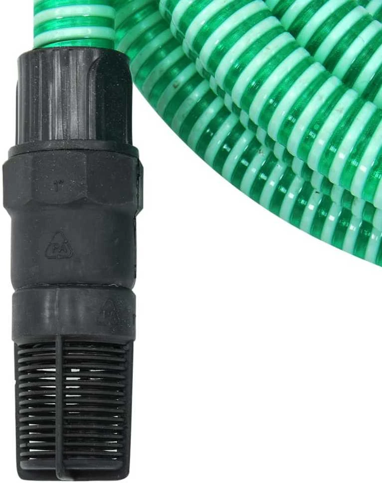 Siurbimo žarna su PVC jungtimis, žalios spalvos, 1", 10m, PVC