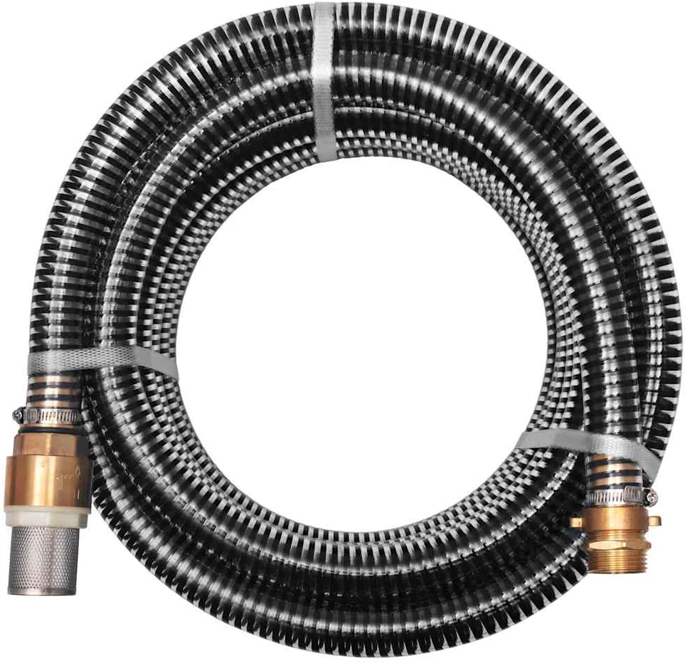 Siurbimo žarna su žalvarinėmis jungtimis, 3 m 25 mm, juoda