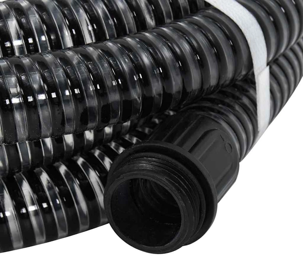 Siurbimo žarna su žalvarinėmis jungtimis, juoda, 1,1", 5m, PVC