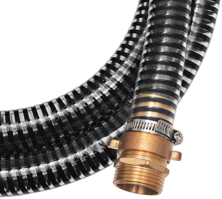 Siurbimo žarna su žalvarinėmis jungtimis, 3 m 25 mm, juoda