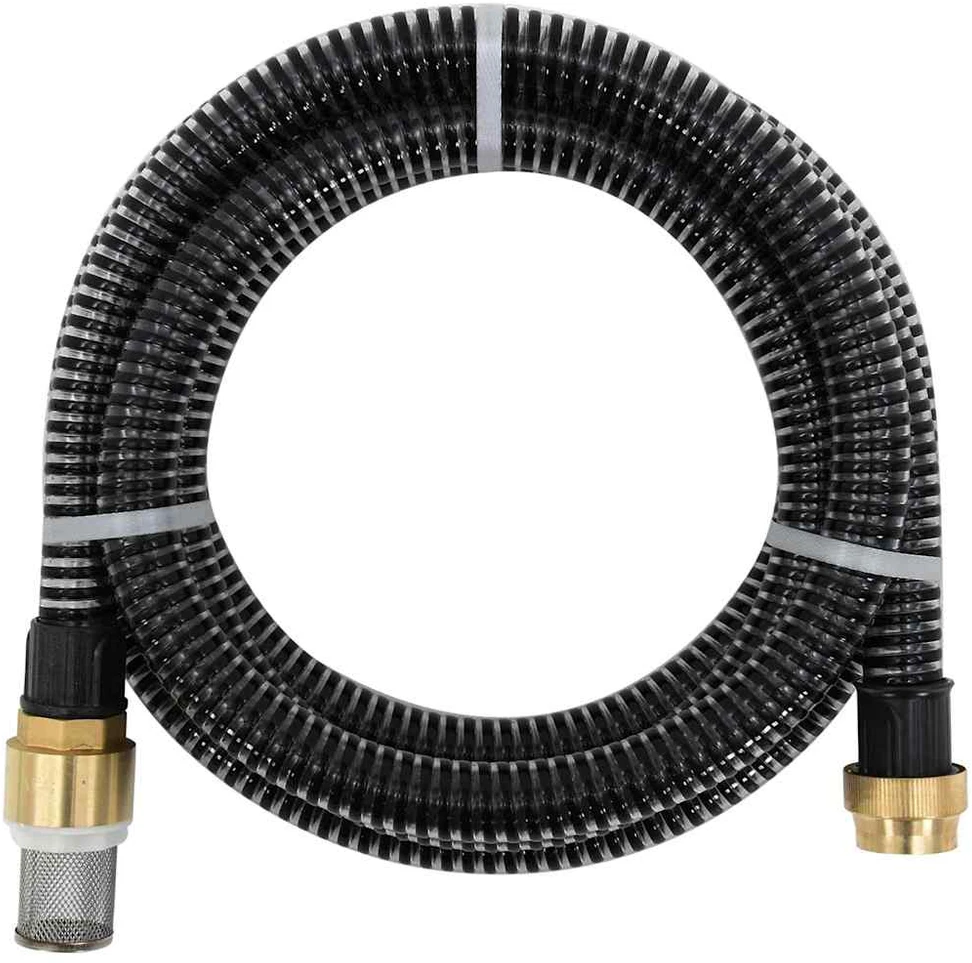 Siurbimo žarna su žalvarinėmis jungtimis, juoda, 1,1", 4m, PVC