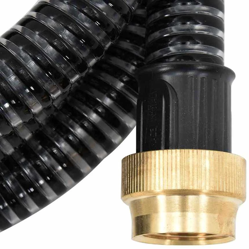 Siurbimo žarna su žalvarinėmis jungtimis, juoda, 1,1", 20m, PVC