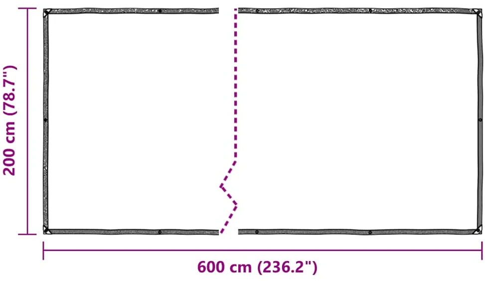 Skaidrus brezentas su ąselėmis 2x6 m Polietilenas