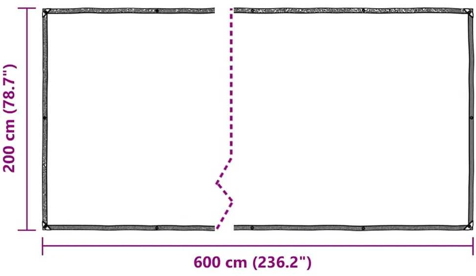 Skaidrus brezentas su ąselėmis 2x6 m Polietilenas