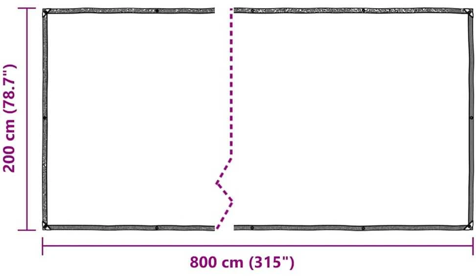 Skaidrus brezentas su ąselėmis 2x8 m Polietilenas