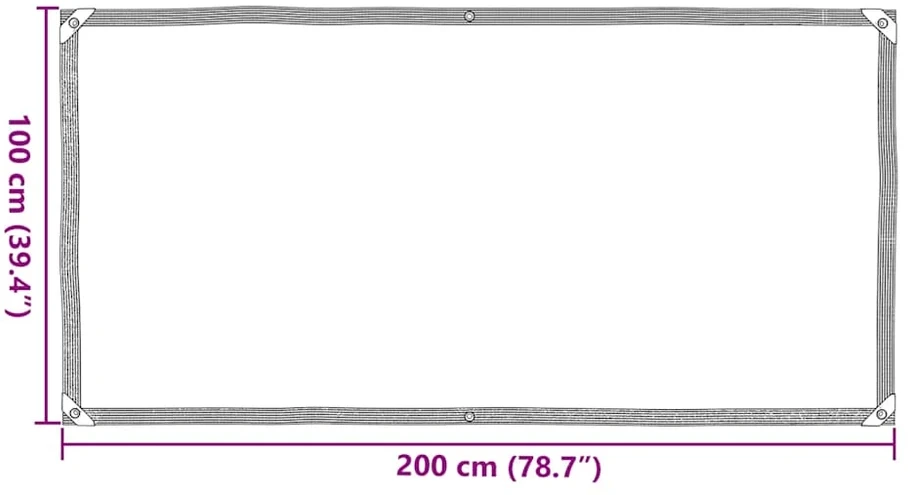 Skaidrus brezentas su kilpelėmis, 1x2 m, polietilenas