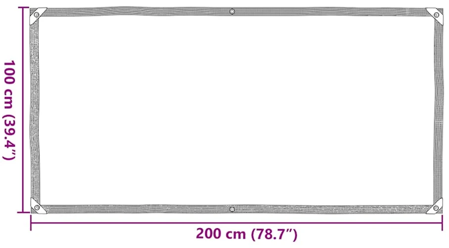 Skaidrus brezentas su kilpelėmis, 1x2 m, polietilenas