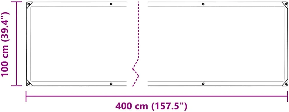 Skaidrus brezentas su kilpelėmis, 1x4 m, polietilenas
