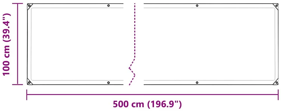 Skaidrus brezentas su kilpelėmis, 1x5 m, polietilenas