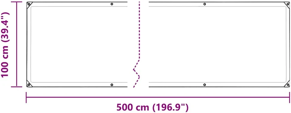 Skaidrus brezentas su kilpelėmis, 1x5 m, polietilenas