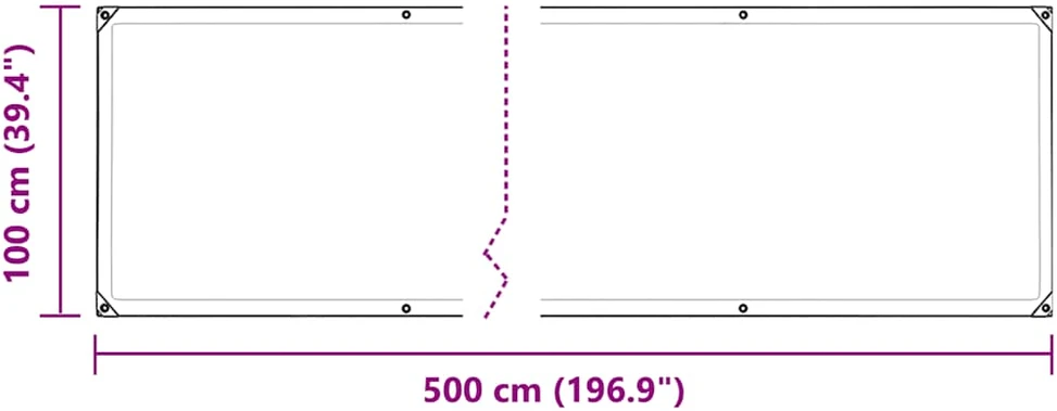 Skaidrus brezentas su kilpelėmis, 1x5 m, polietilenas