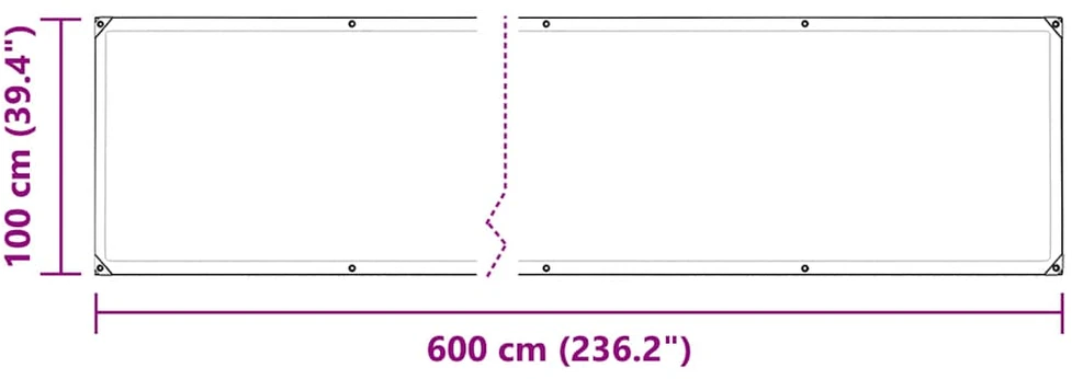 Skaidrus brezentas su kilpelėmis, 1x6 m, polietilenas