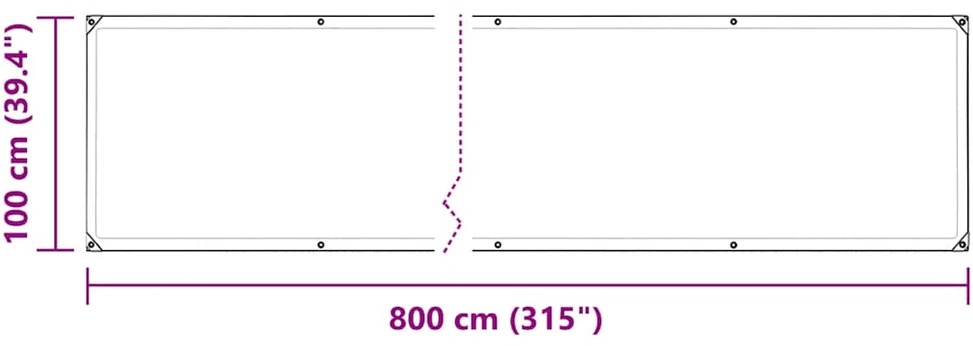 Skaidrus brezentas su kilpelėmis, 1x8 m, polietilenas