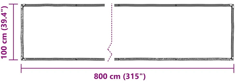 Skaidrus brezentas su kilpelėmis, 1x8 m, polietilenas