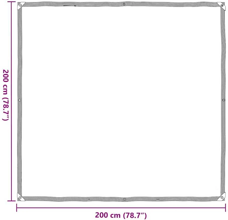 Skaidrus brezentas su kilpelėmis, 2x2 m, polietilenas