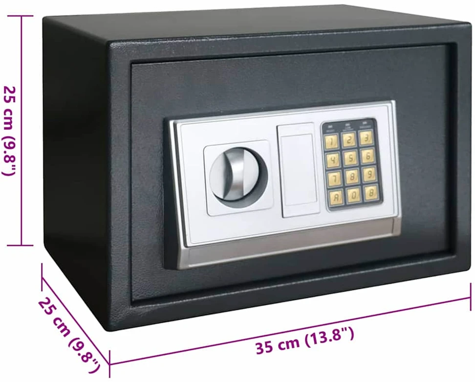 Skaitmeninis seifas Tamsiai pilka 35 x 25 x 25 cm Plienas