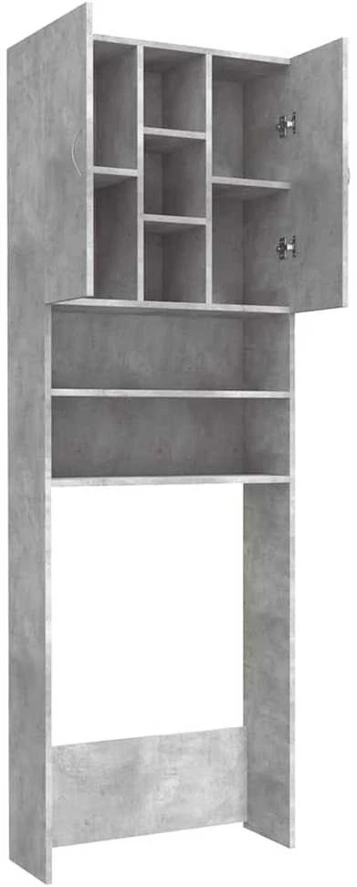 Skalbimo mašinos spintelė, betono pilkos spalvos, 64x25,5x190cm