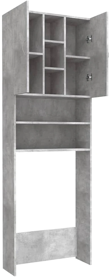 Skalbimo mašinos spintelė, betono pilkos spalvos, 64x25,5x190cm