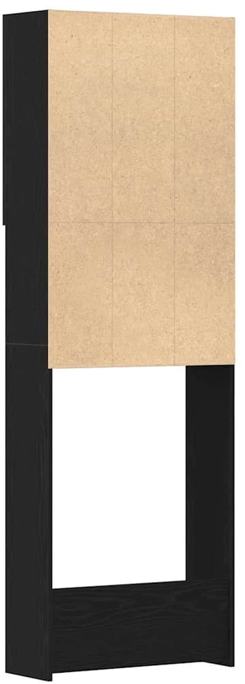 Skalbimo mašinos spintelė, juodo ąžuolo spalvos, 64x25,5x190 cm