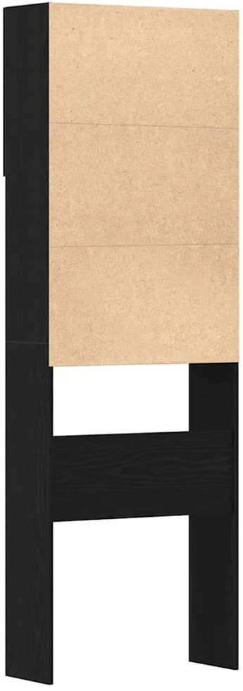 Skalbimo mašinos spintelė, juodo ąžuolo spalvos, 64x24x190cm, inžinerinė mediena