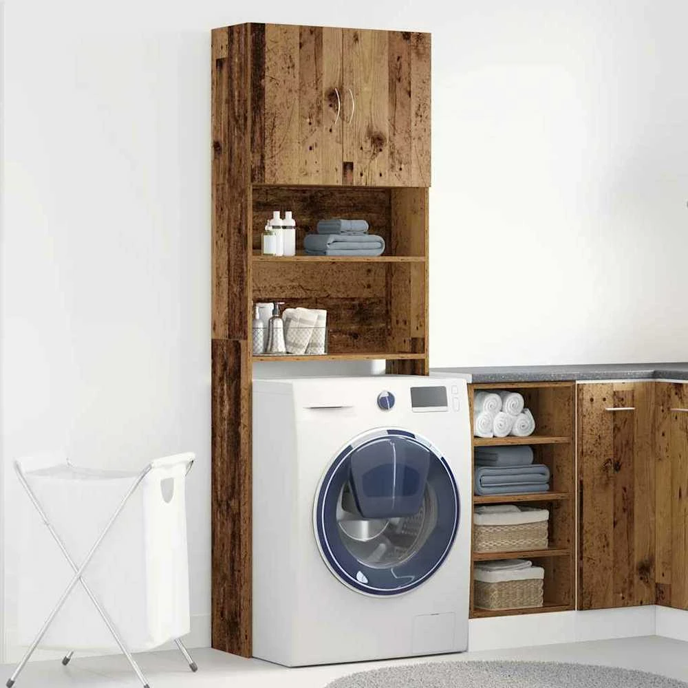 Skalbimo mašinos spintelė Old Wood 64x24x190 cm Engineered Wood