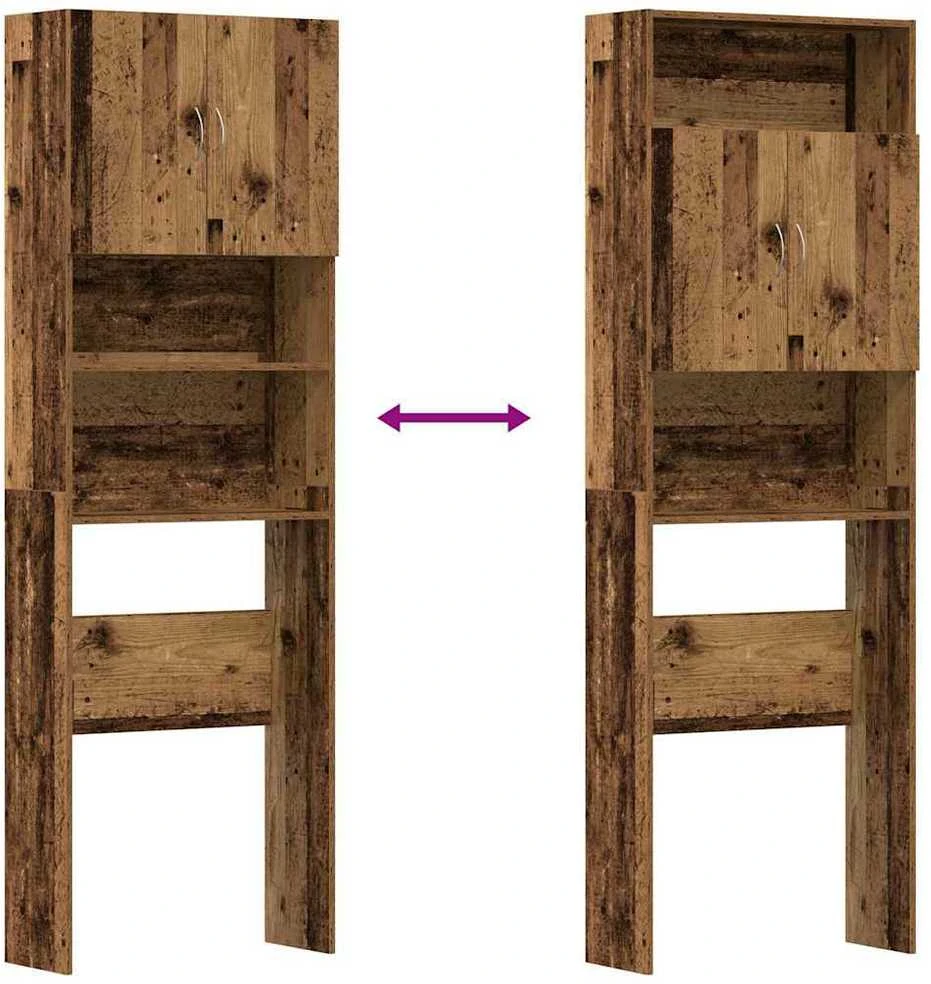 Skalbimo mašinos spintelė Old Wood 64x24x190 cm Engineered Wood