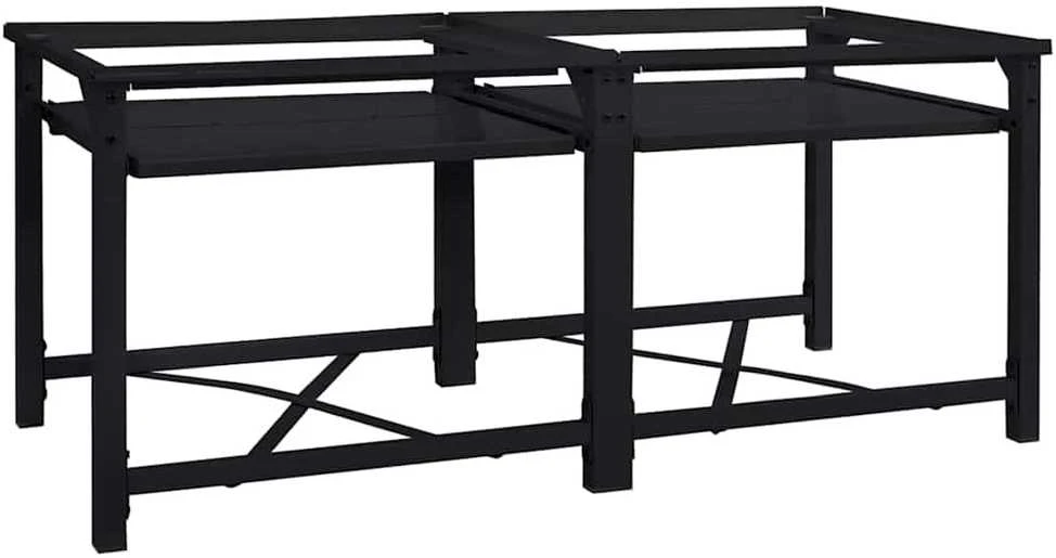 Skalbyklės pjedestalas 2 vnt. Juodas 120 x 56 x 52 cm Plienas