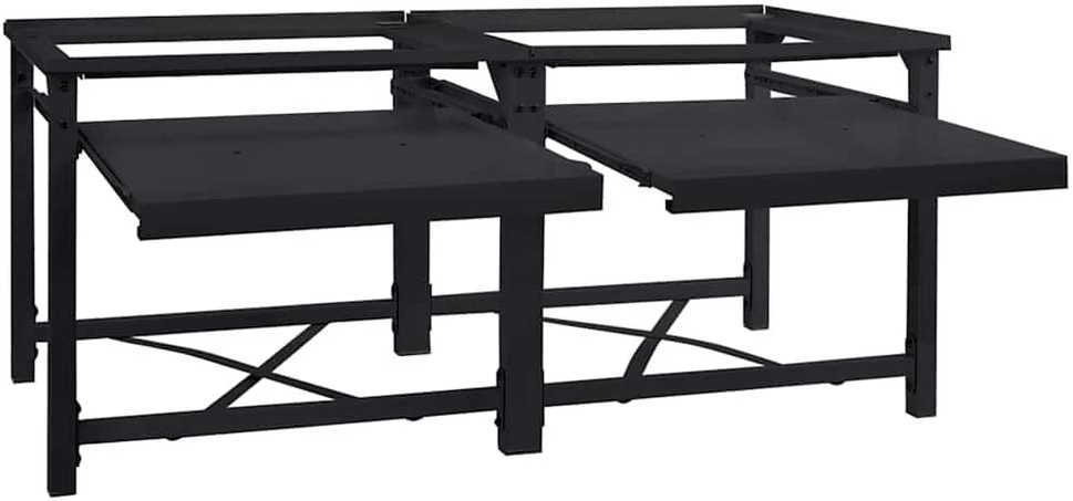 Skalbyklės pjedestalas 2 vnt. Juodas 120 x 56 x 52 cm Plienas