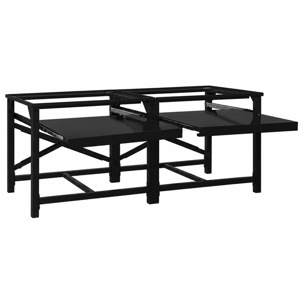 Skalbyklės pjedestalas 2 vnt. Juodas 120 x 56 x 52 cm Plienas