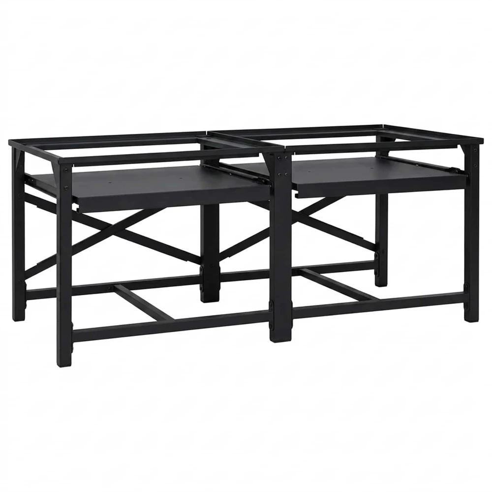 Skalbyklės pjedestalas 2 vnt. Juodas 120 x 56 x 52 cm Plienas