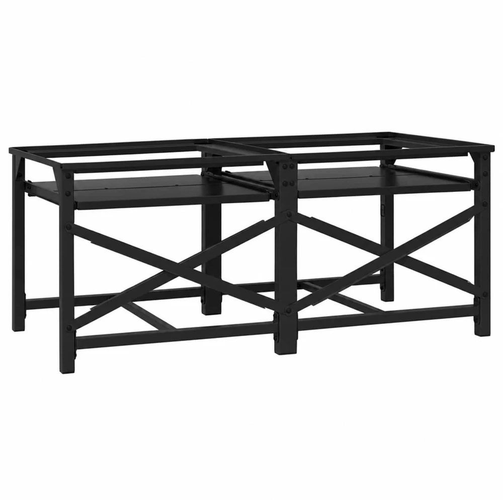 Skalbyklės pjedestalas 2 vnt. Juodas 120 x 56 x 52 cm Plienas