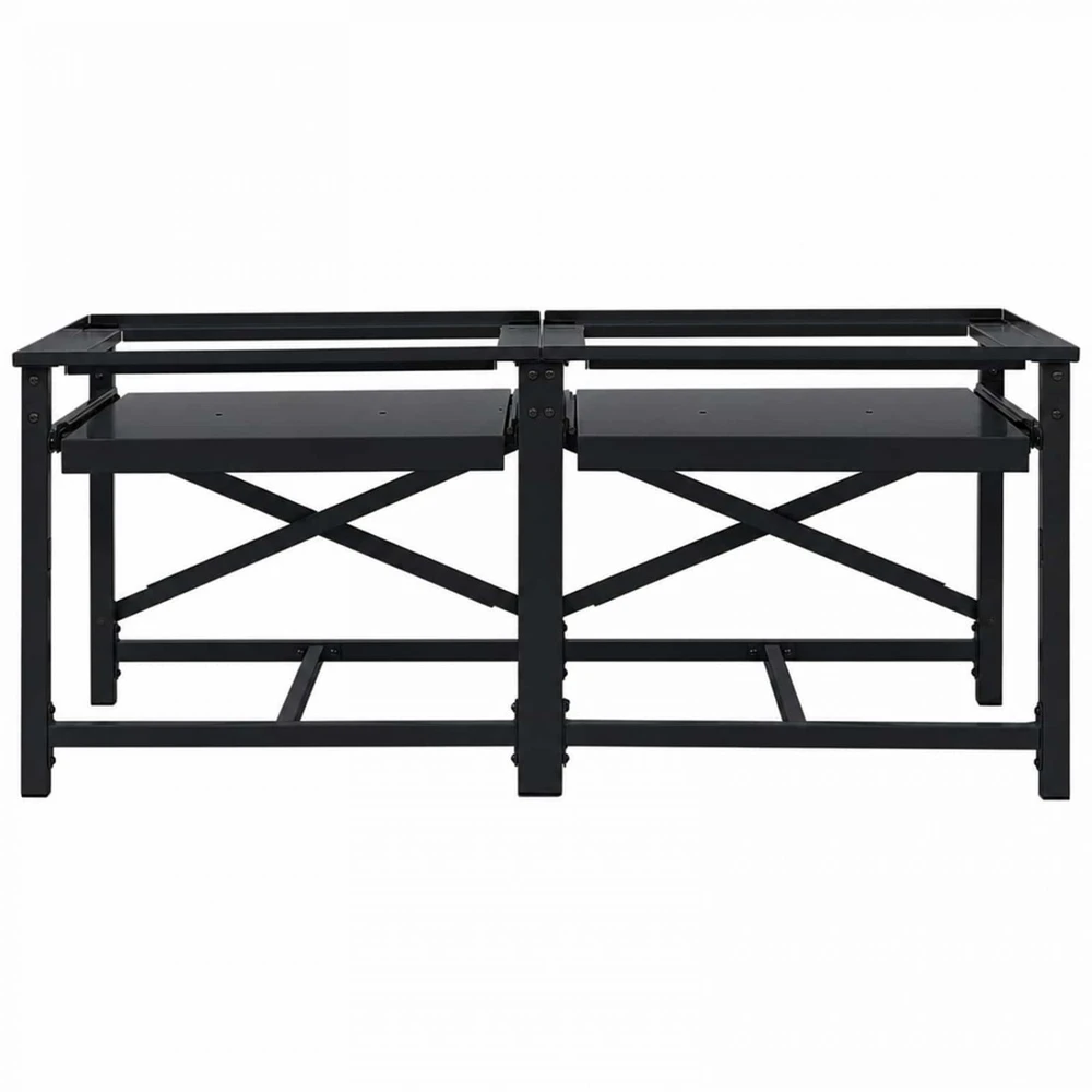 Skalbyklės pjedestalas 2 vnt. Juodas 120 x 56 x 52 cm Plienas